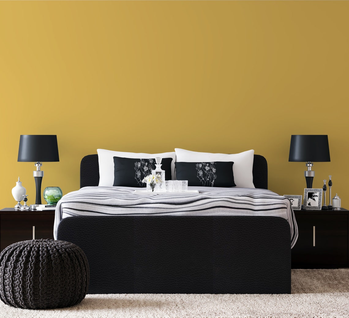 Peel and Stick Wallpaper Bright Yellow Solid Color Wallpaper Etsy