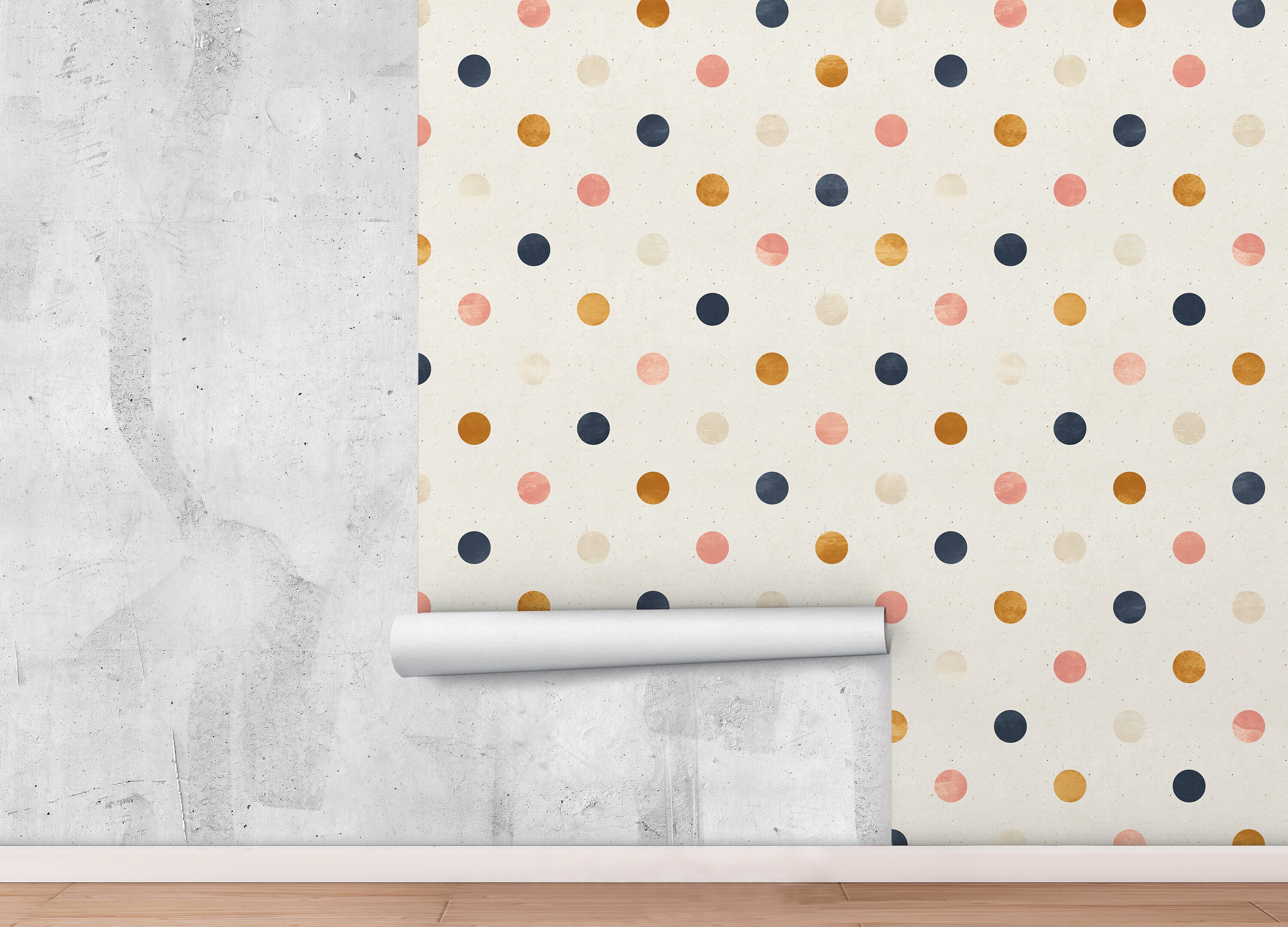 Colorful Polka Dot Wallpaper Peel and Stick Wallpaper Etsy