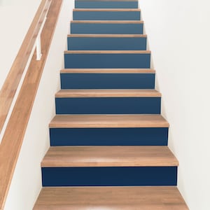 Stair Riser Removable Wallpaper for stairs with Blue gradient, Navy Blue Ombre, Self Adhesive Stair Sticker, NWG033 image 2