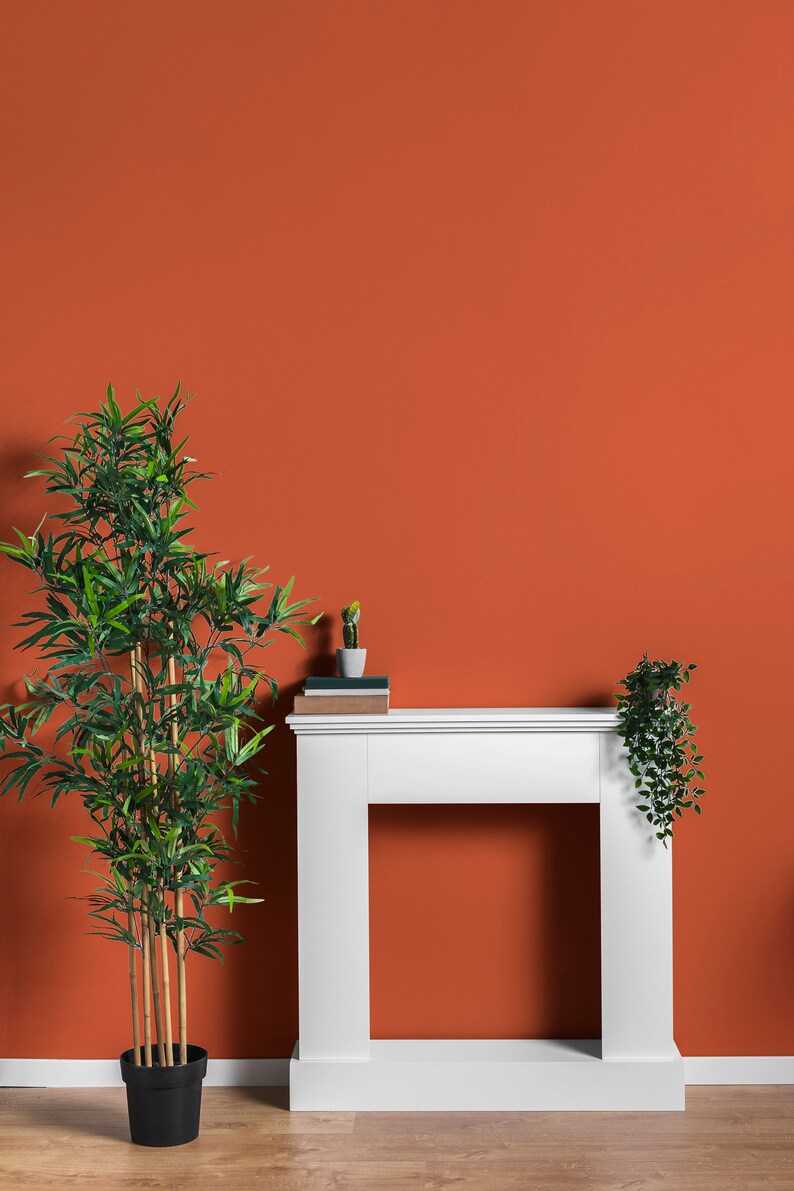 Peel And Stick Wallpaper Orange solid color Wallpaper Home | Etsy