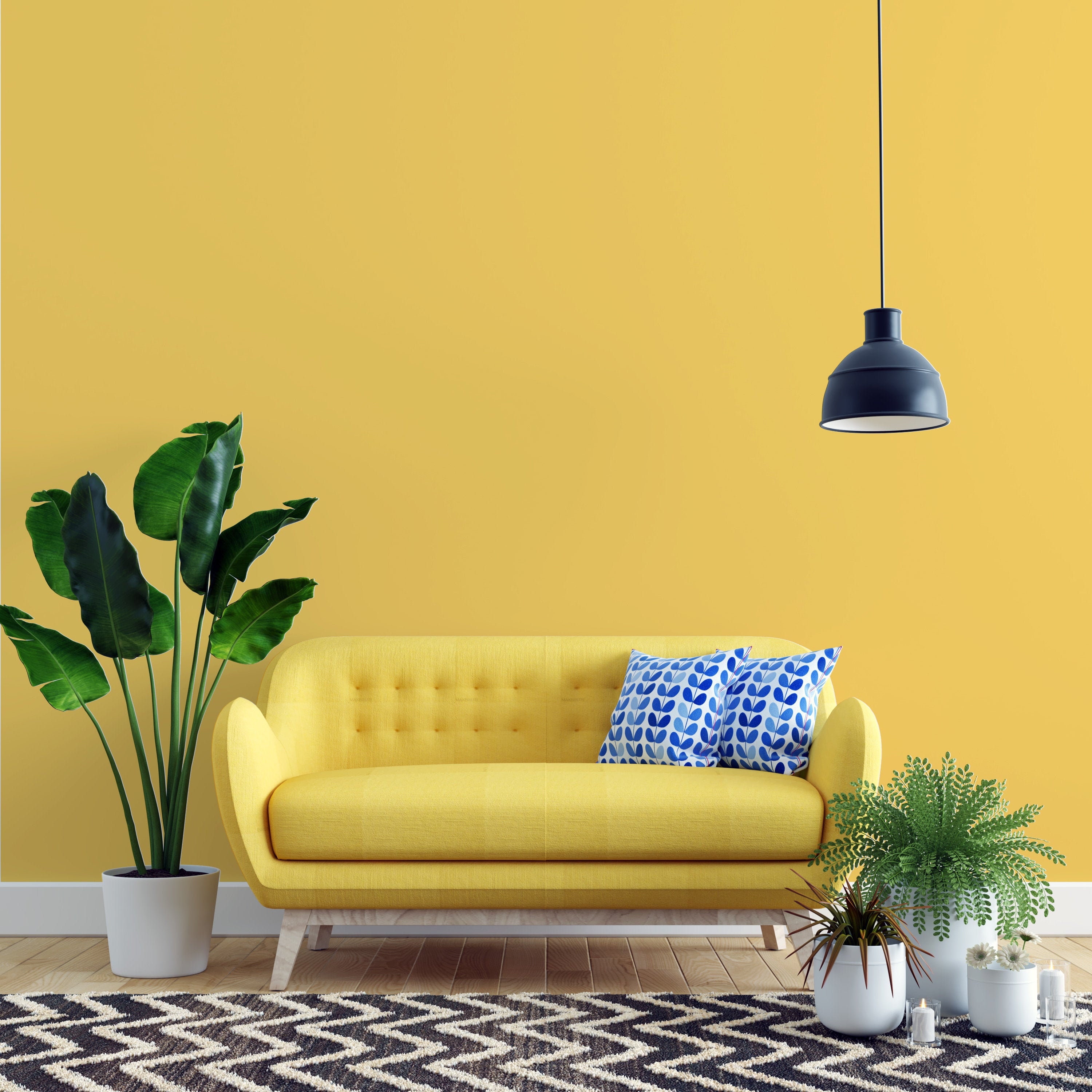 Peel and Stick Wallpaper Bright Yellow Solid Color Wallpaper - Etsy