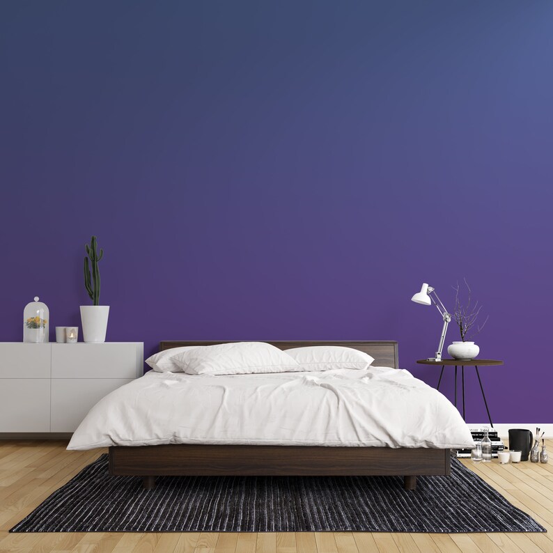 Peel and Stick Wallpaper Purple Gradient Fade to Purple Ombre - Etsy