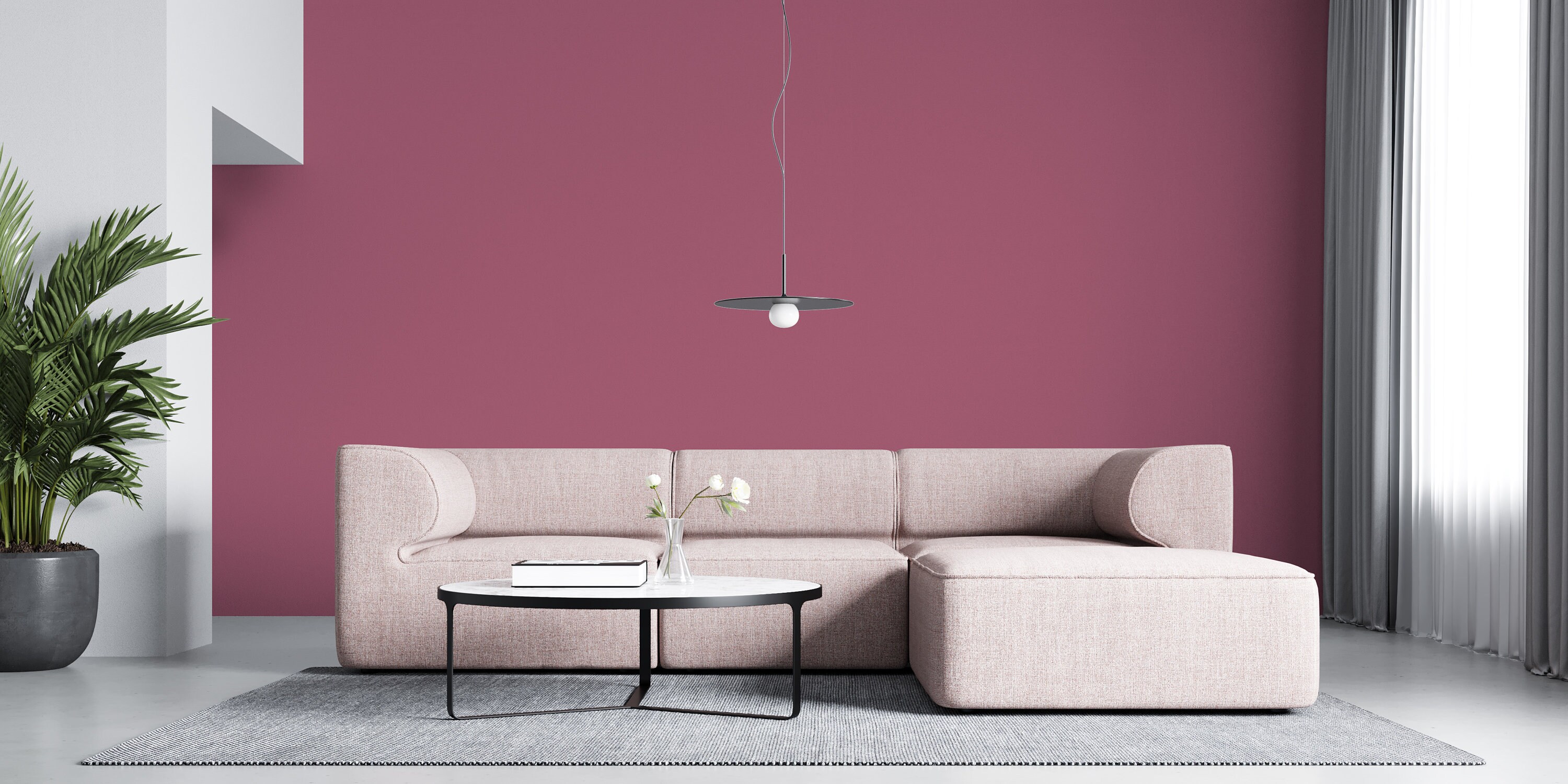 Peel and Stick Wallpaper Moderate Pink Solid Color Wallpaper Etsy