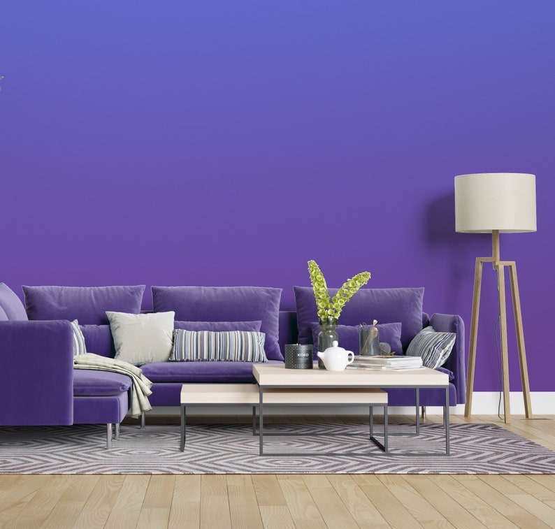 Peel And Stick Wallpaper Neon Purple gradient Neon Purple | Etsy