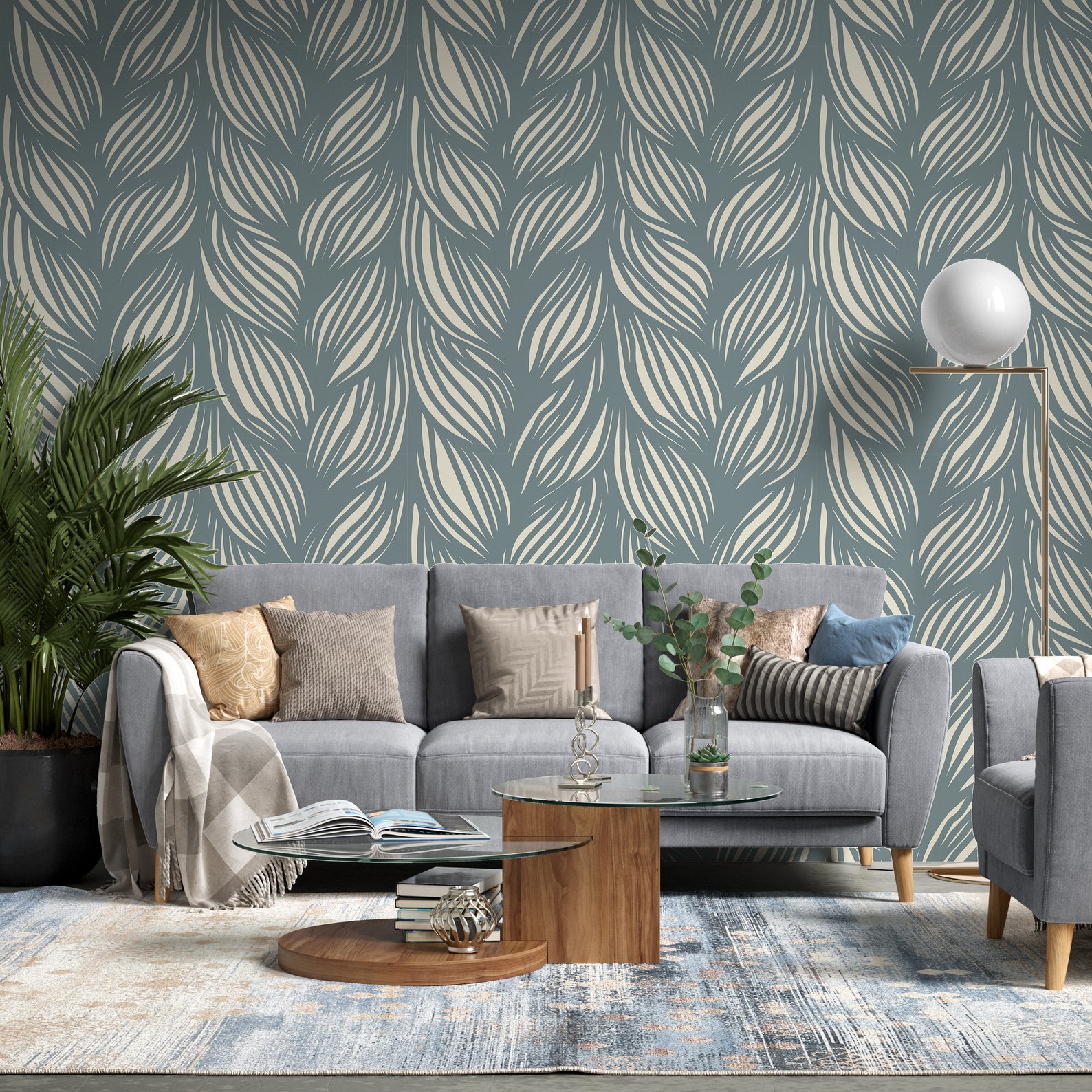 Peel And Stick Wallpaper with Vintage Pattern Retro Wallpaper | Etsy