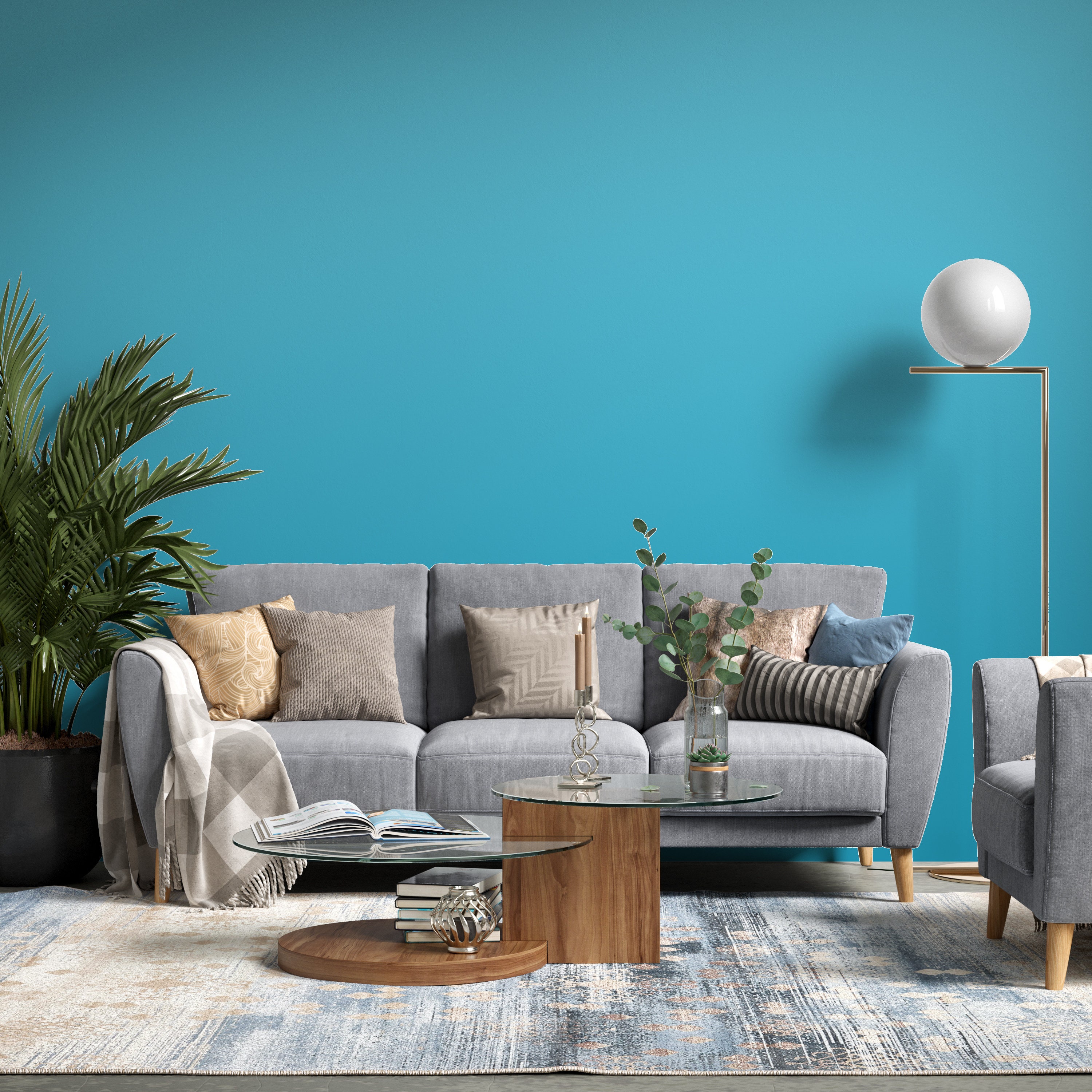Peel And Stick Wallpaper Light Blue color gradient Ombre | Etsy