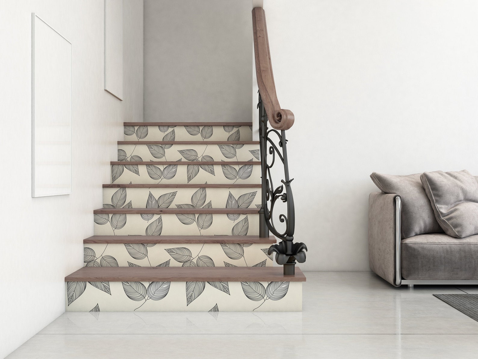 Stair Riser Removable Wallpaper With Leaves SET OF 12 Etsy
