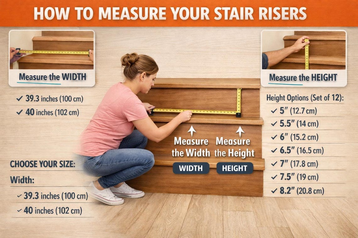 Peel and Stick Stair Risers White Minimalist Scandinavian Riser Decals ...