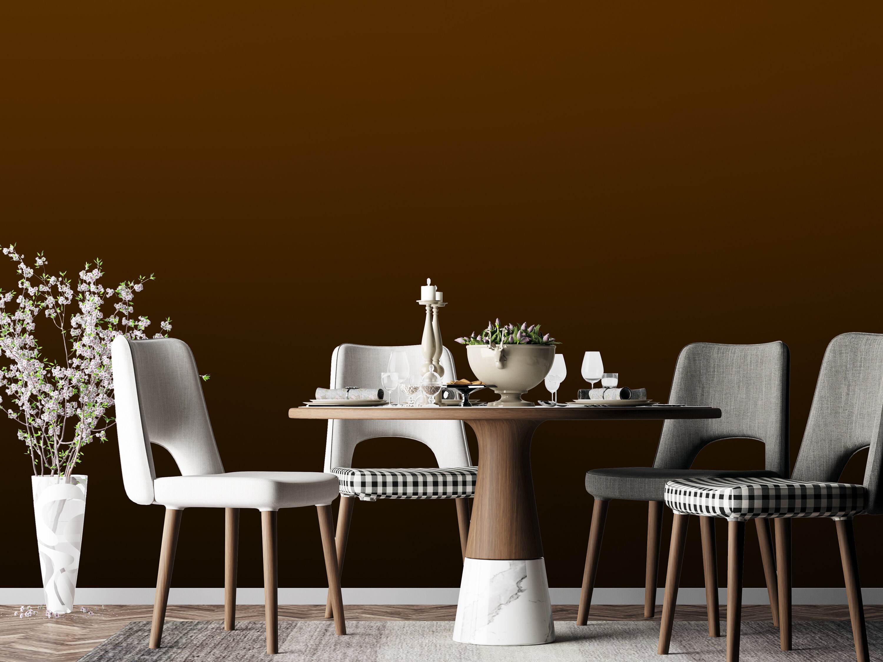 Peel And Stick Wallpaper Brown gradient Dark Brown Ombre | Etsy