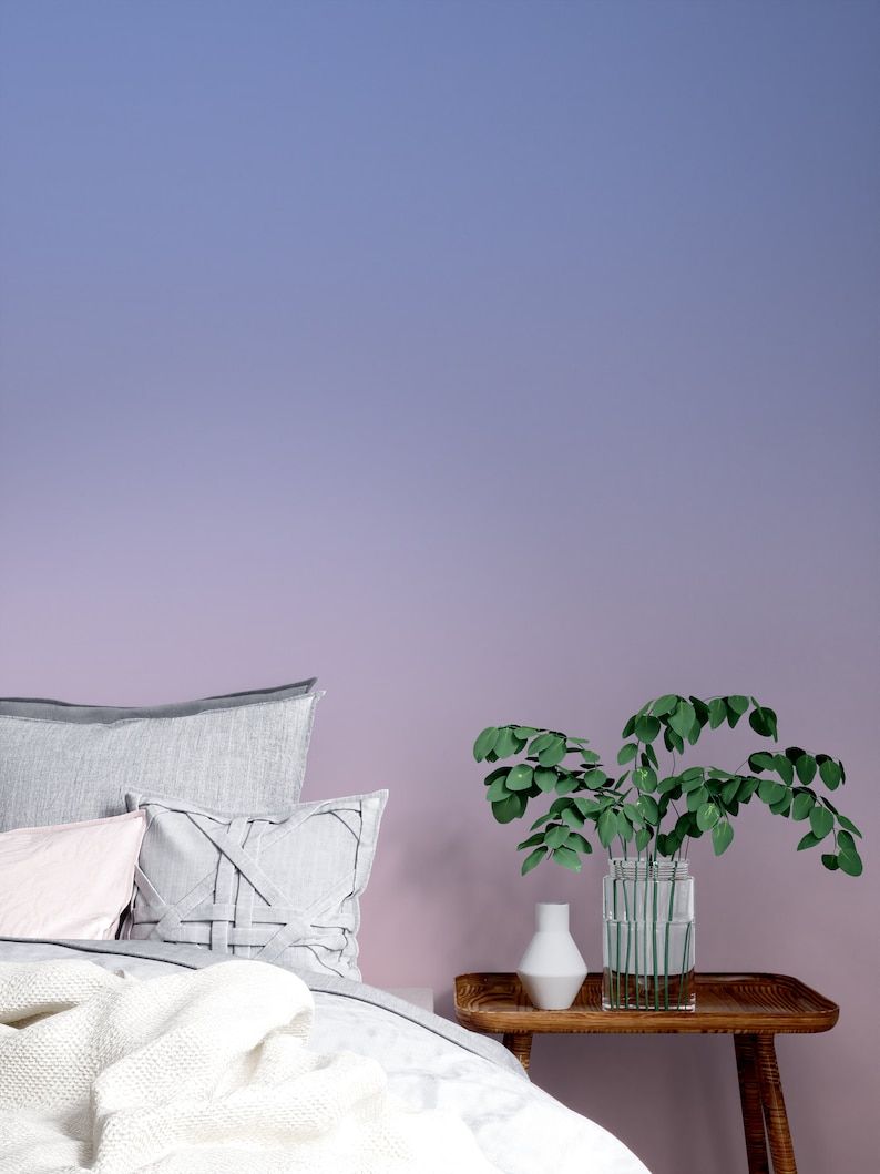 Peel and Stick Wallpaper Pink Sky Gradient Pink Ombre Etsy