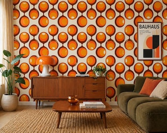 Retro 70s Groovy Peel and Stick Wallpaper Colorful Geometric Dopamine Decor Accent Wall