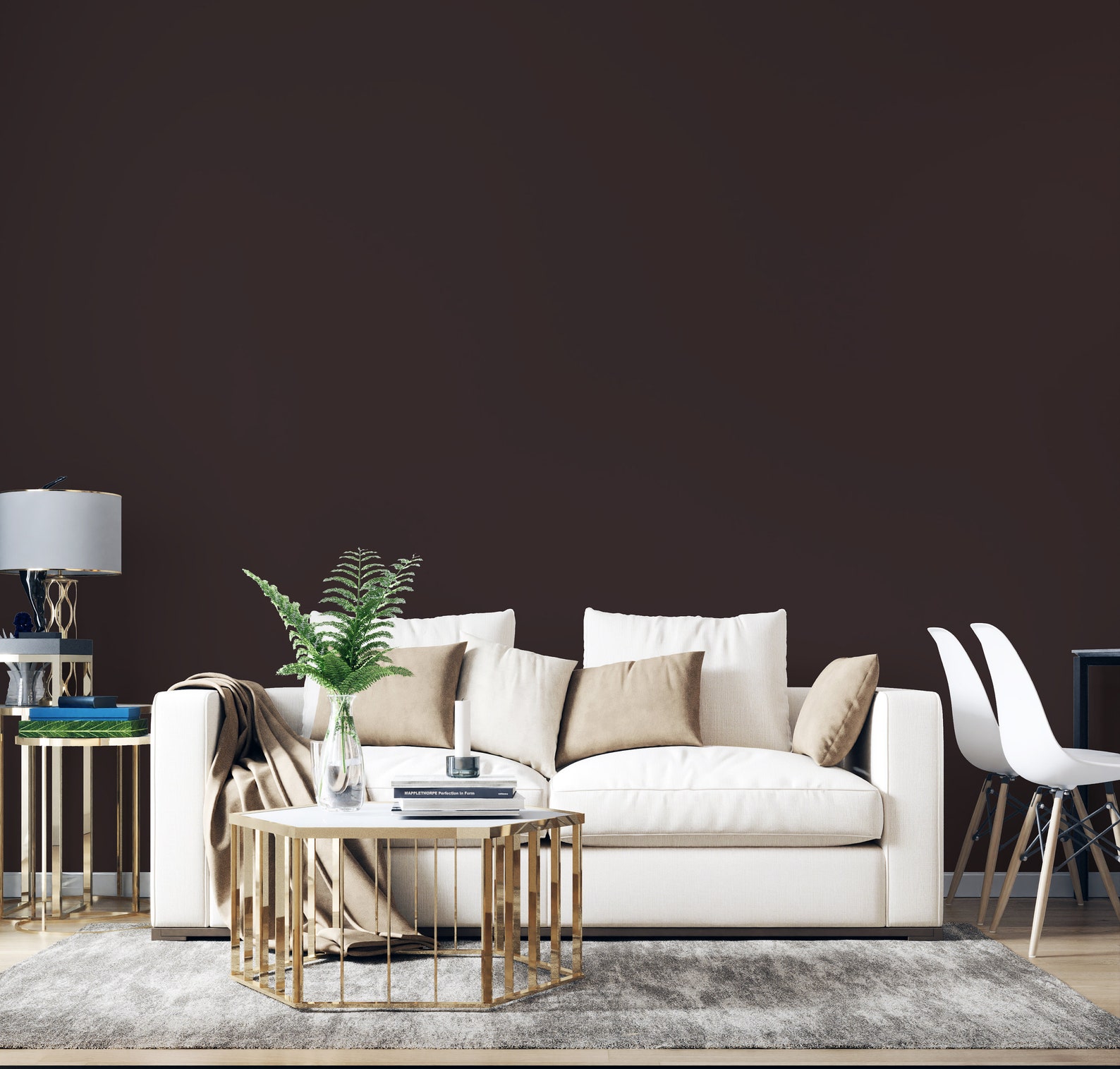 Peel and Stick Wallpaper Dark Brown Solid Color Home Decor Etsy