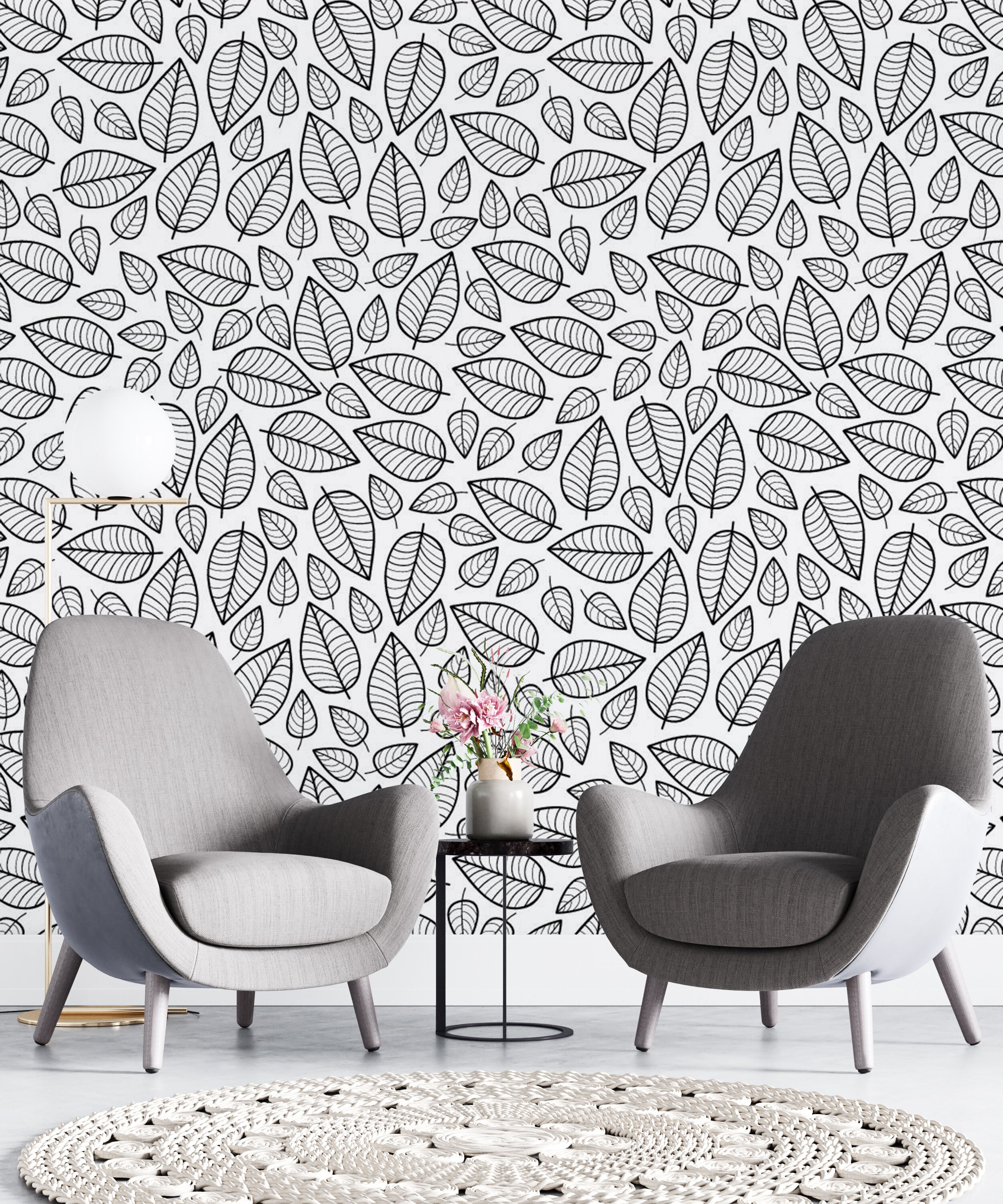 Peel And Stick Wallpaper with Leaves Nature Wallpaper for | Etsy