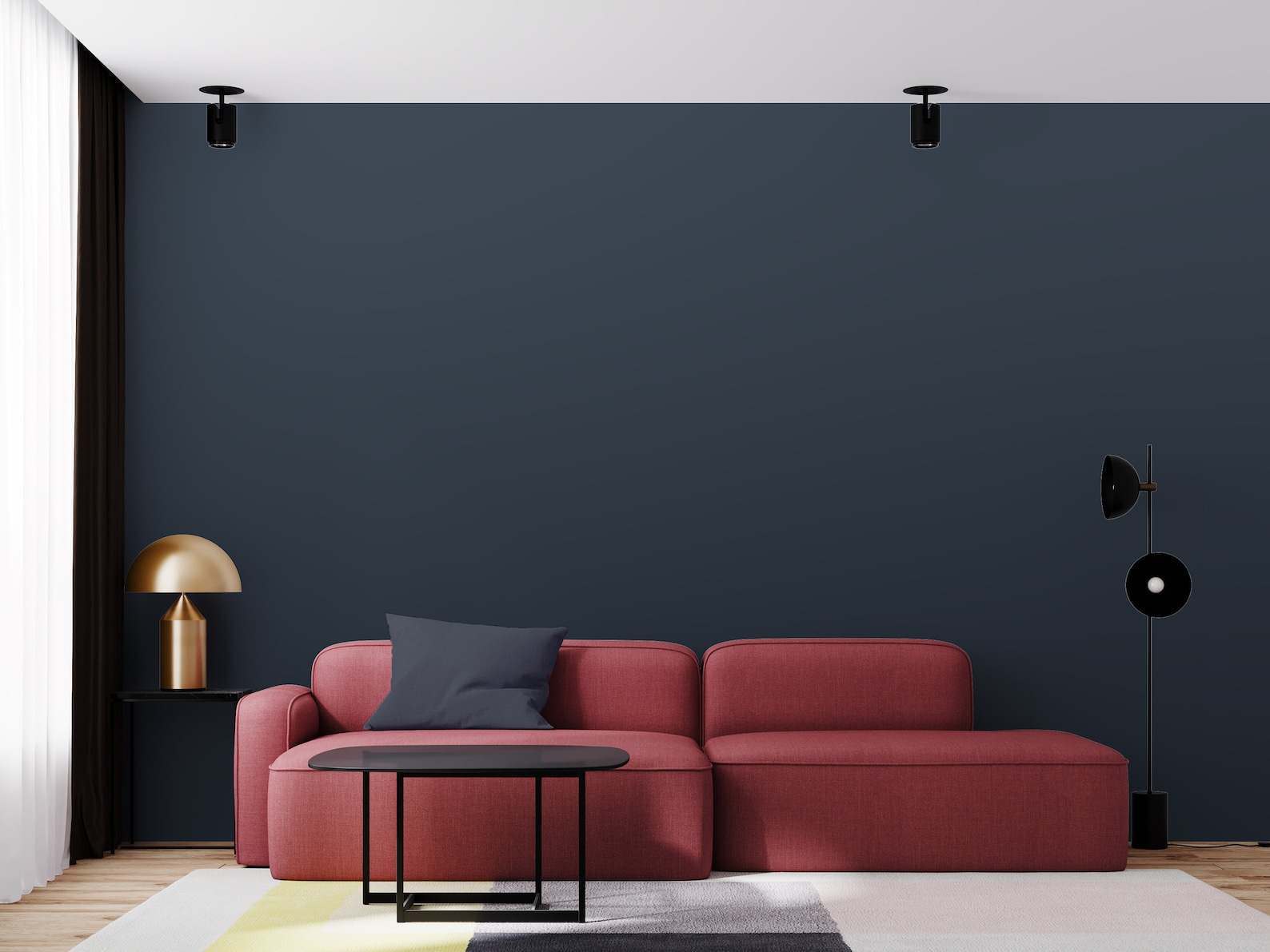 Peel and Stick Wallpaper Navy Blue Color Gradient Ombre Etsy