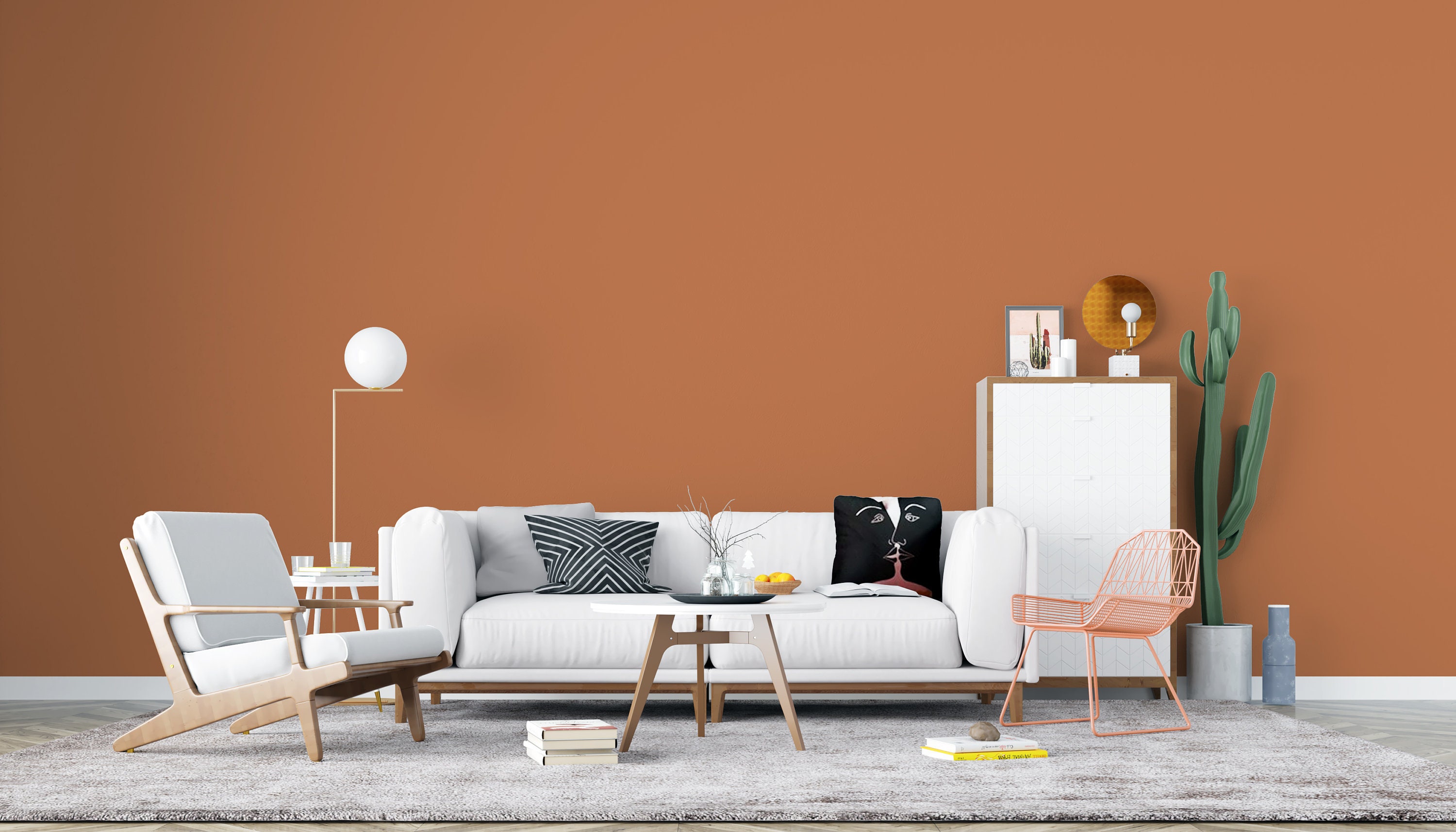 Peel And Stick Wallpaper Soft Orange solid color Wallpaper | Etsy