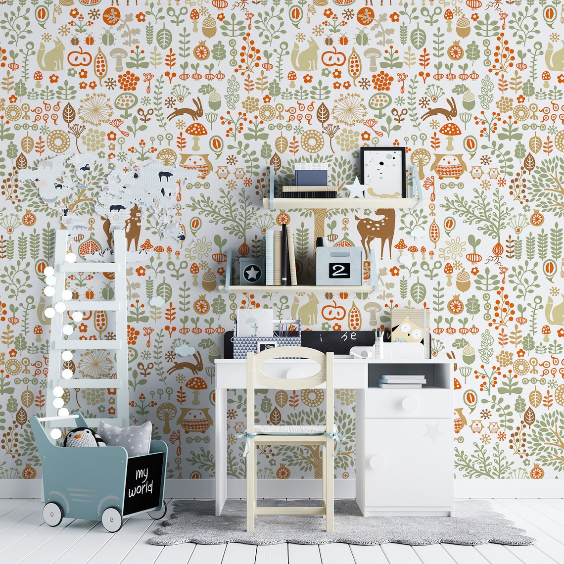 Removable Wallpaper for Children Nature Pattern Wallpaper Etsy