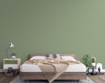 Papel pintado autoadhesivo verde salvia, papel pintado neutro extraíble para pared decorativa de dormitorio