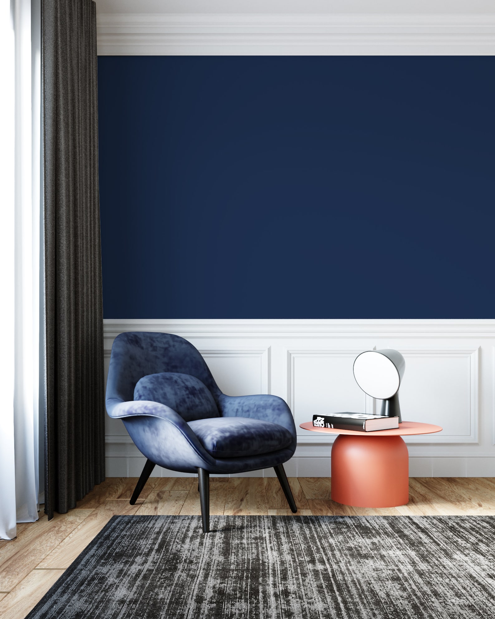 Navy Blue Wallpaper Peel and Stick Wallpaper Blue Solid - Etsy