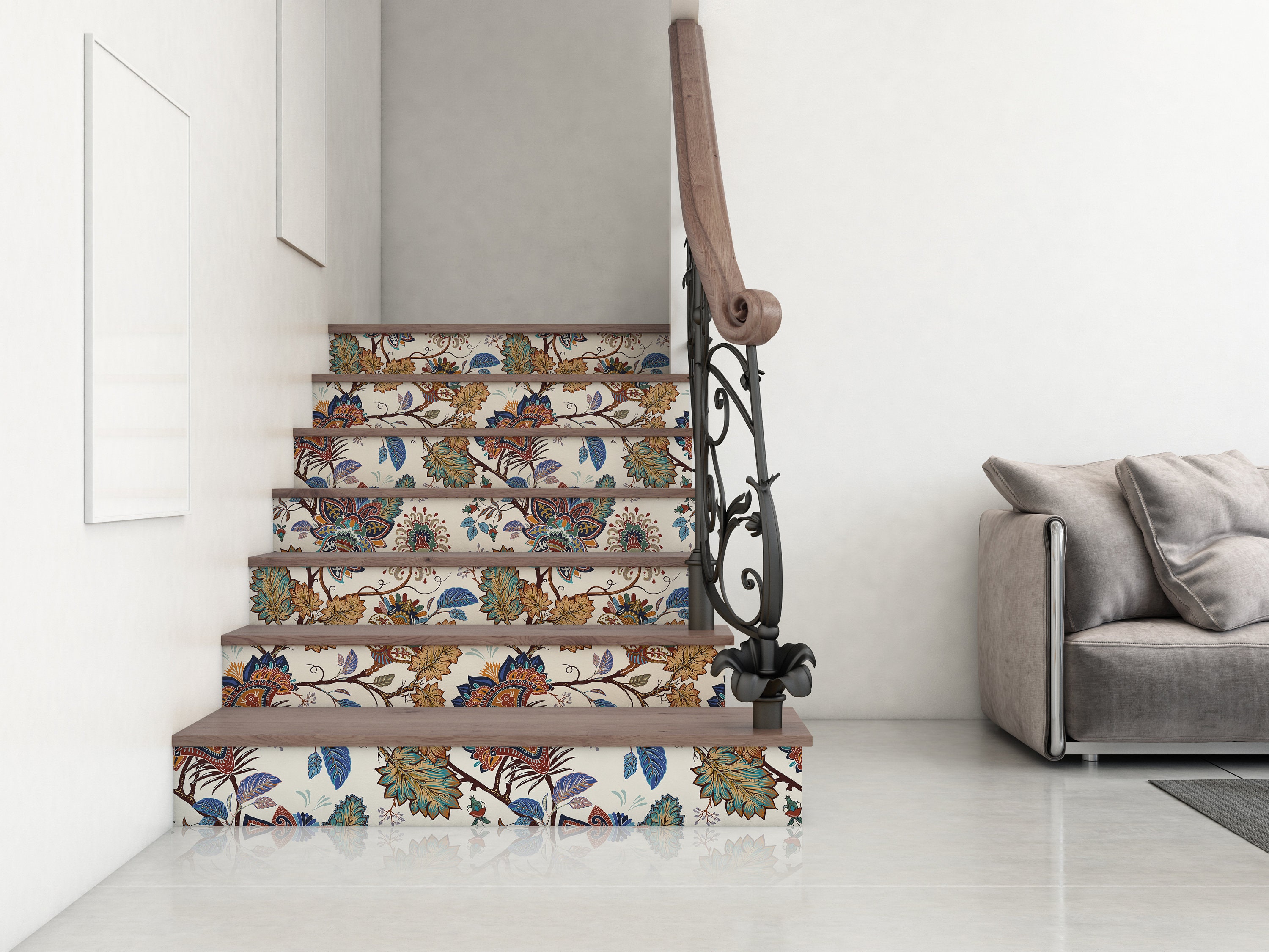 How to Step Up Your Stair Risers With Wallpaper  HGTV