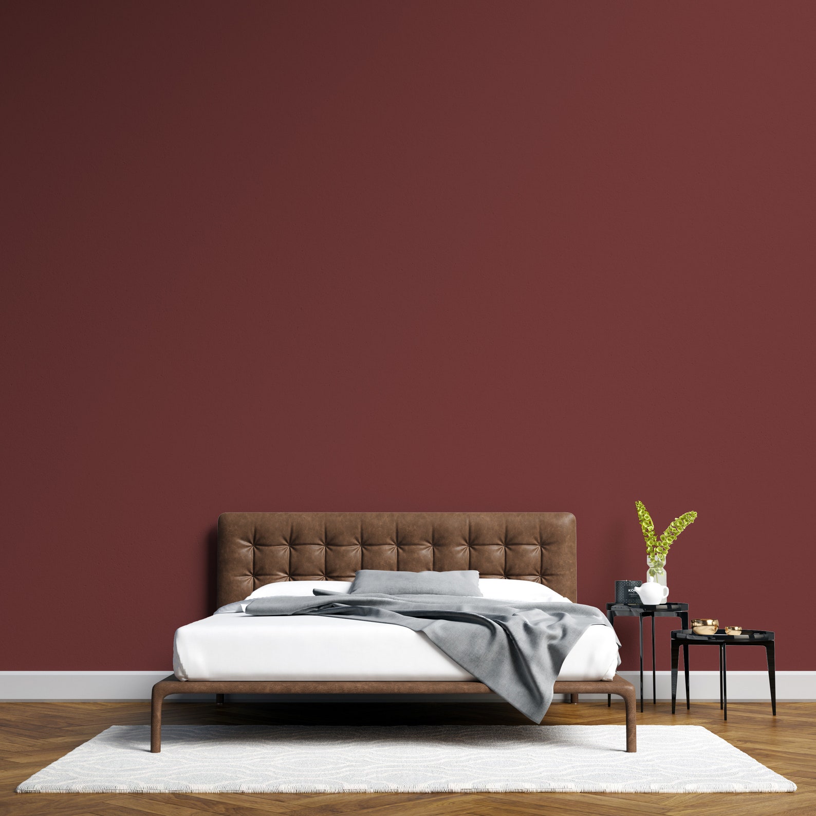 Peel And Stick Wallpaper Maroon solid color Home Decor | Etsy