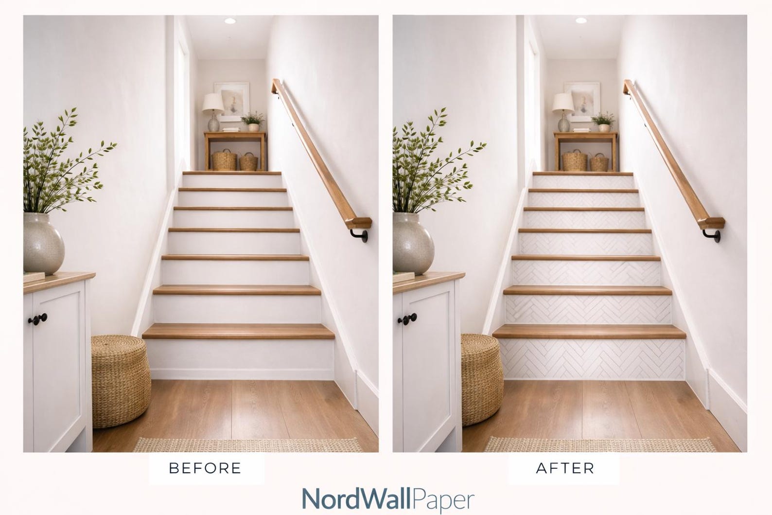 Peel and Stick Stair Risers White Minimalist Scandinavian Riser Decals ...
