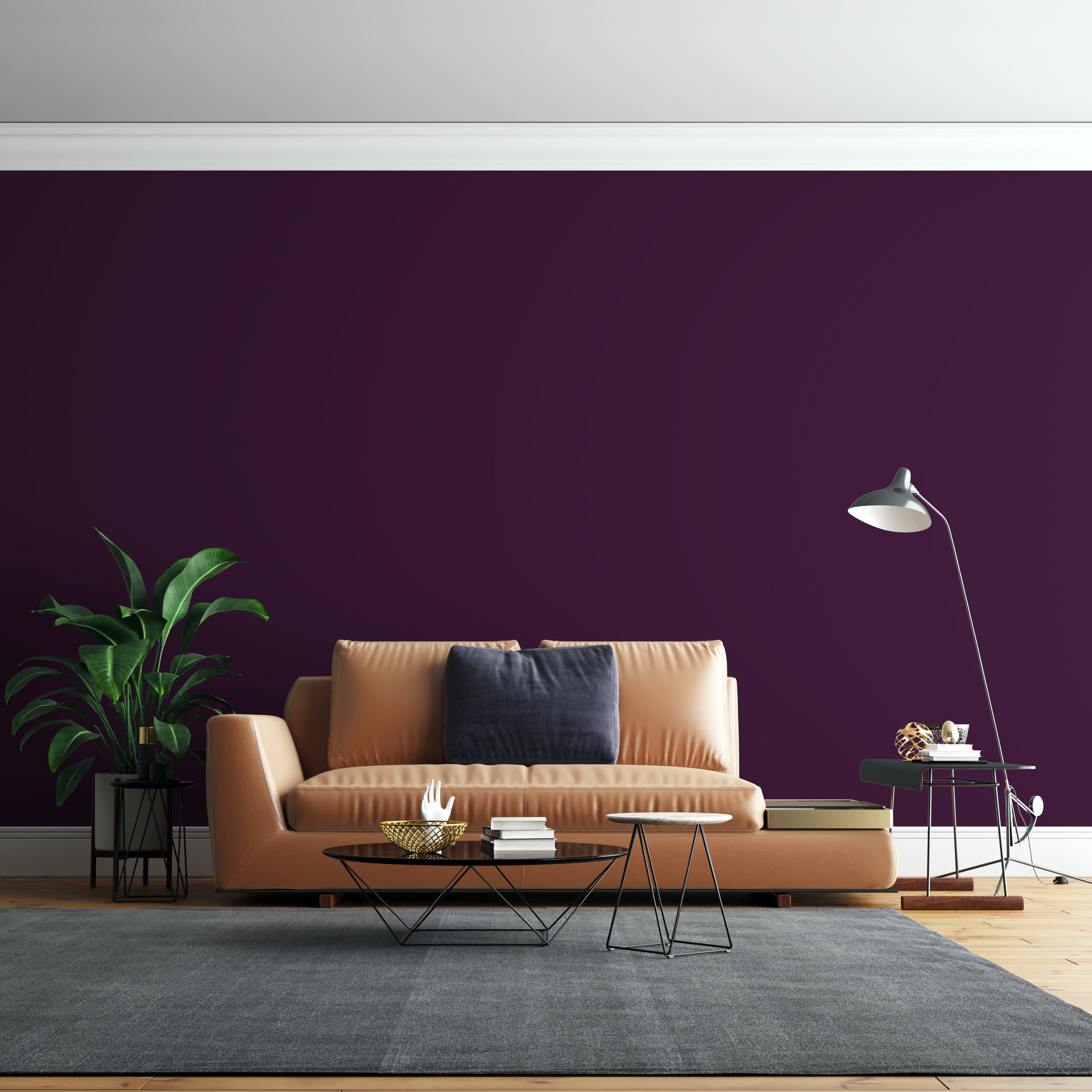 Peel and Stick Wallpaper Purple Solid Color Wallpaper for - Etsy