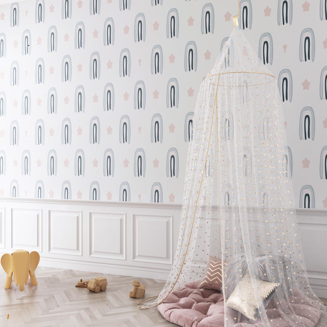 Nursery Neutral Tone Wallpaper / Removable Wallpaper / Peel and Stick ...