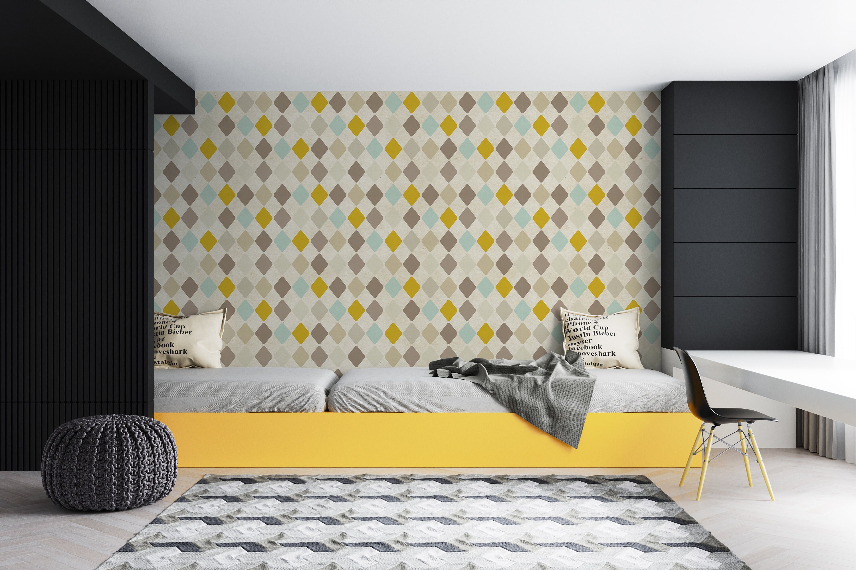 Retro Diamond Pattern Peel and Stick Wallpaper: Removable Home Decor - Etsy
