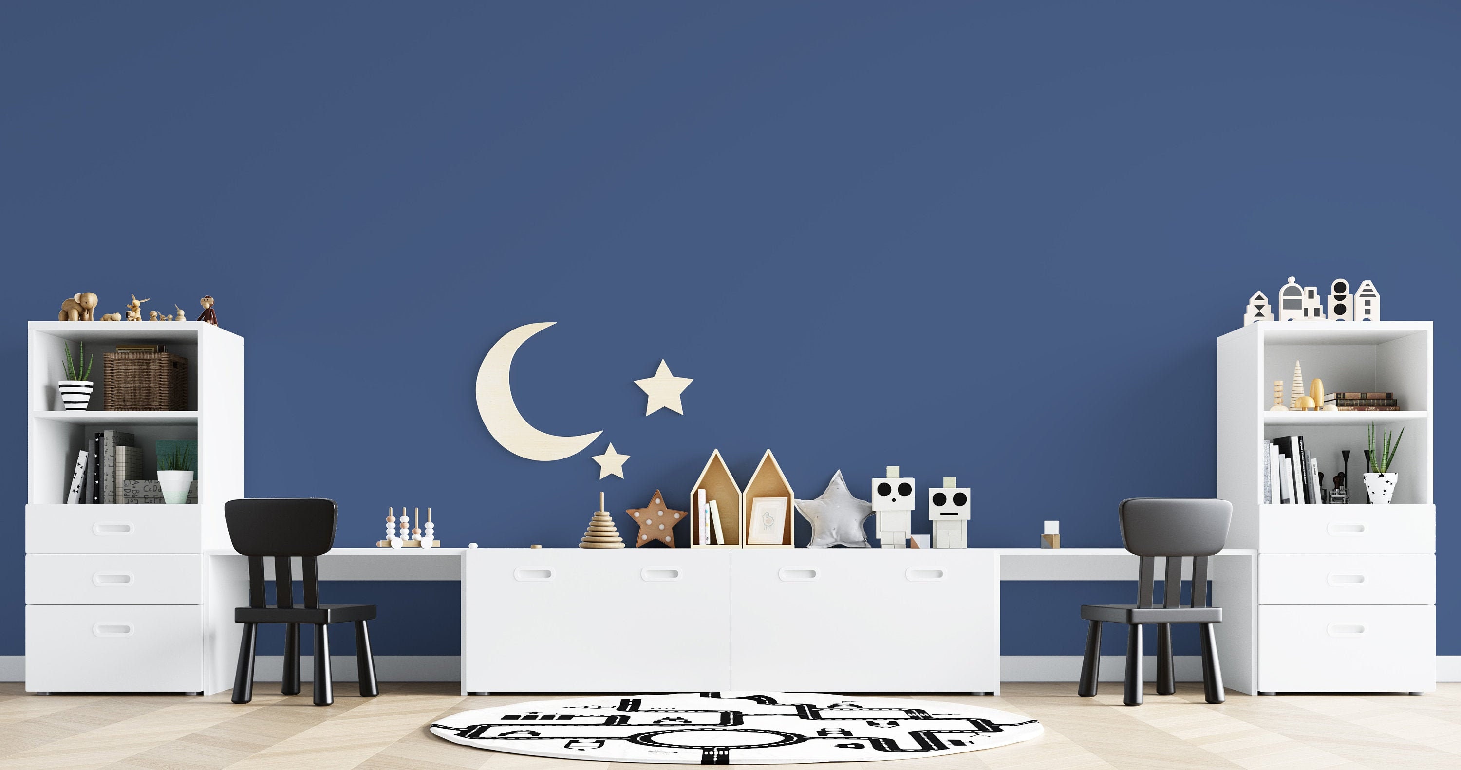 Peel and Stick Wallpaper Blue Solid Color Wallpaper for Home Etsy