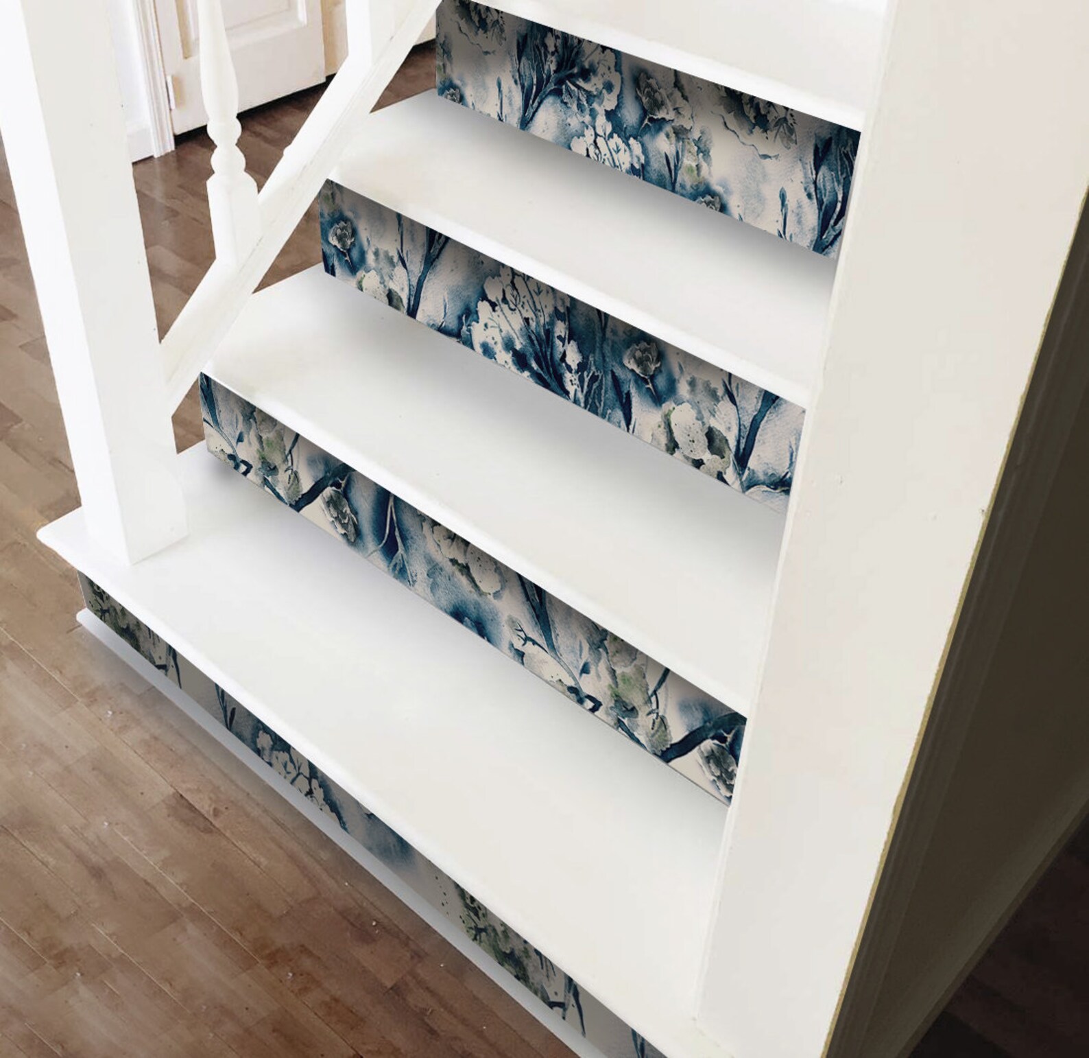 Stair Riser Removable Wallpaper With Floral Pattern SET OF Etsy UK
