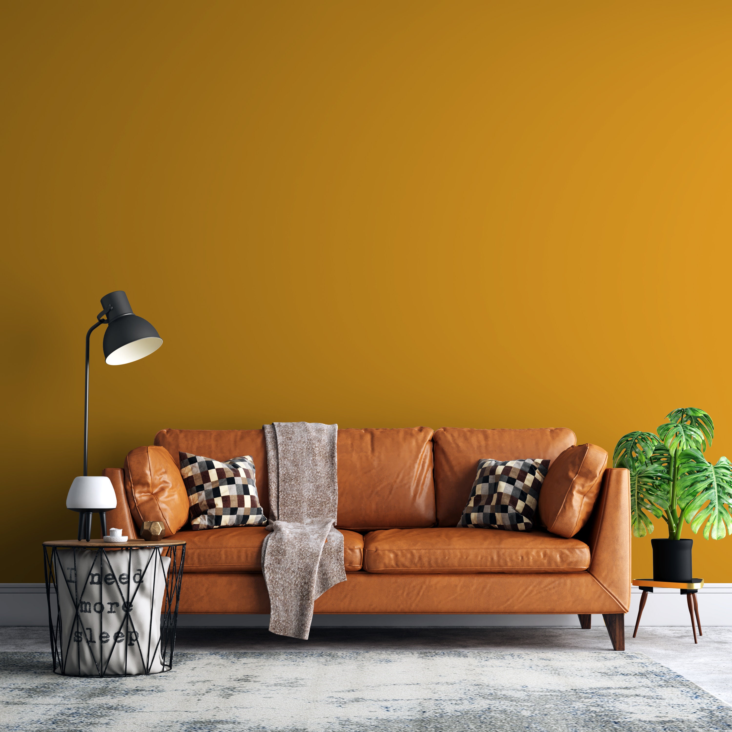 Peel And Stick Wallpaper Yellow solid color Wallpaper Home | Etsy