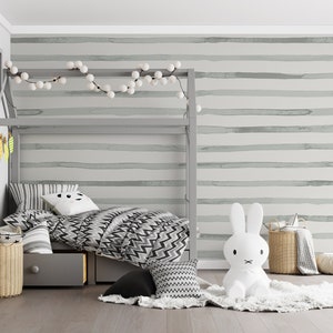 Carta da parati a righe orizzontali staccabile e adesiva - Decorazione murale minimalista a righe marittime e facile applicazione