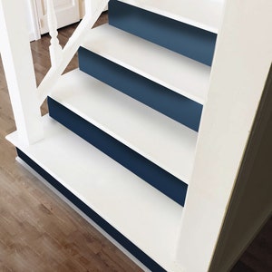 Stair Riser Removable Wallpaper for stairs with Blue gradient, Navy Blue Ombre, Self Adhesive Stair Sticker, NWG033 image 3