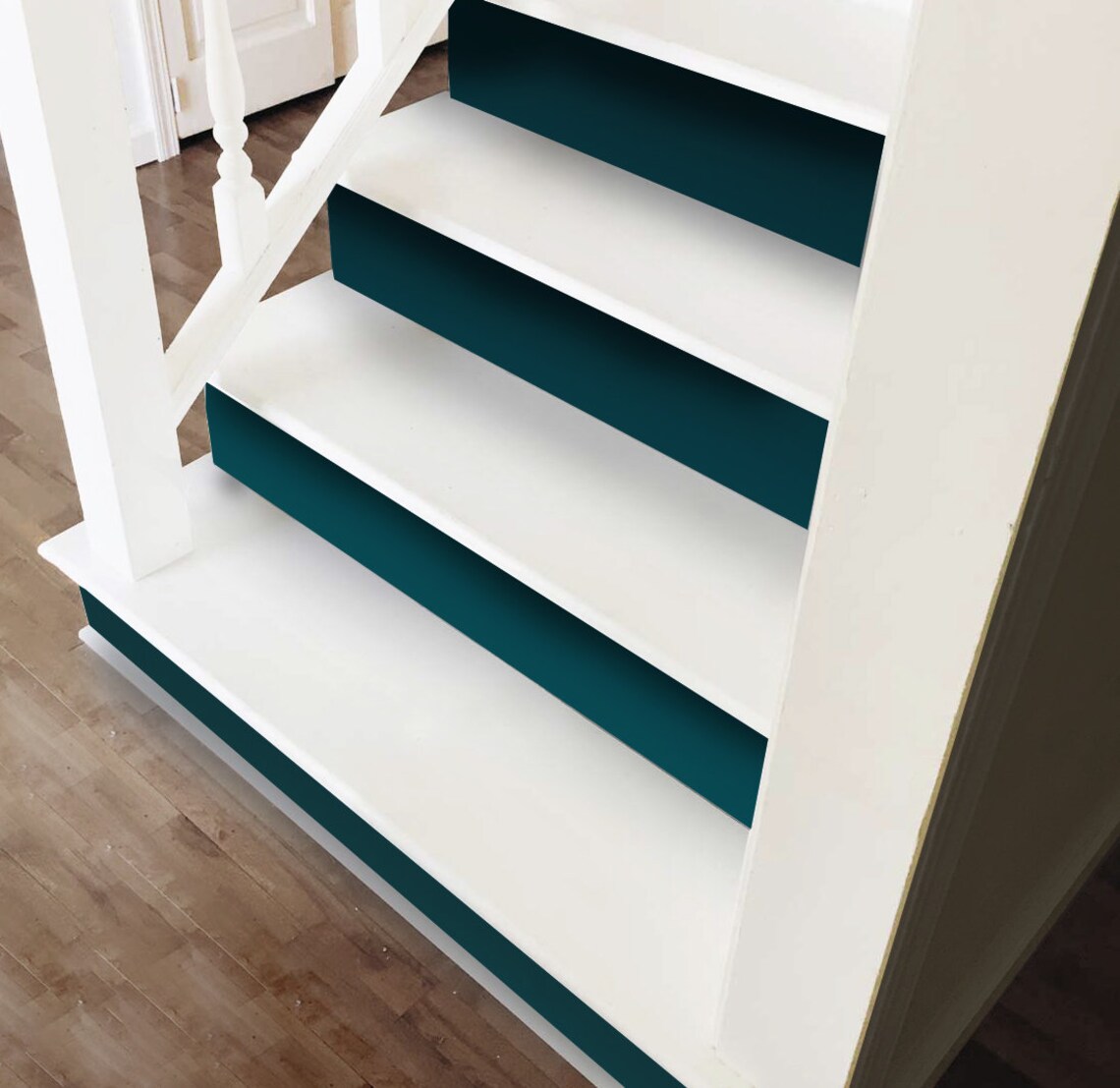 Stair Riser Removable Wallpaper for Stairs With Teal Color Etsy
