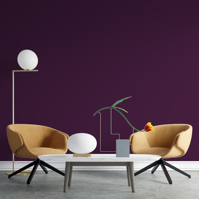 Peel and Stick Wallpaper Purple Solid Color Wallpaper for - Etsy