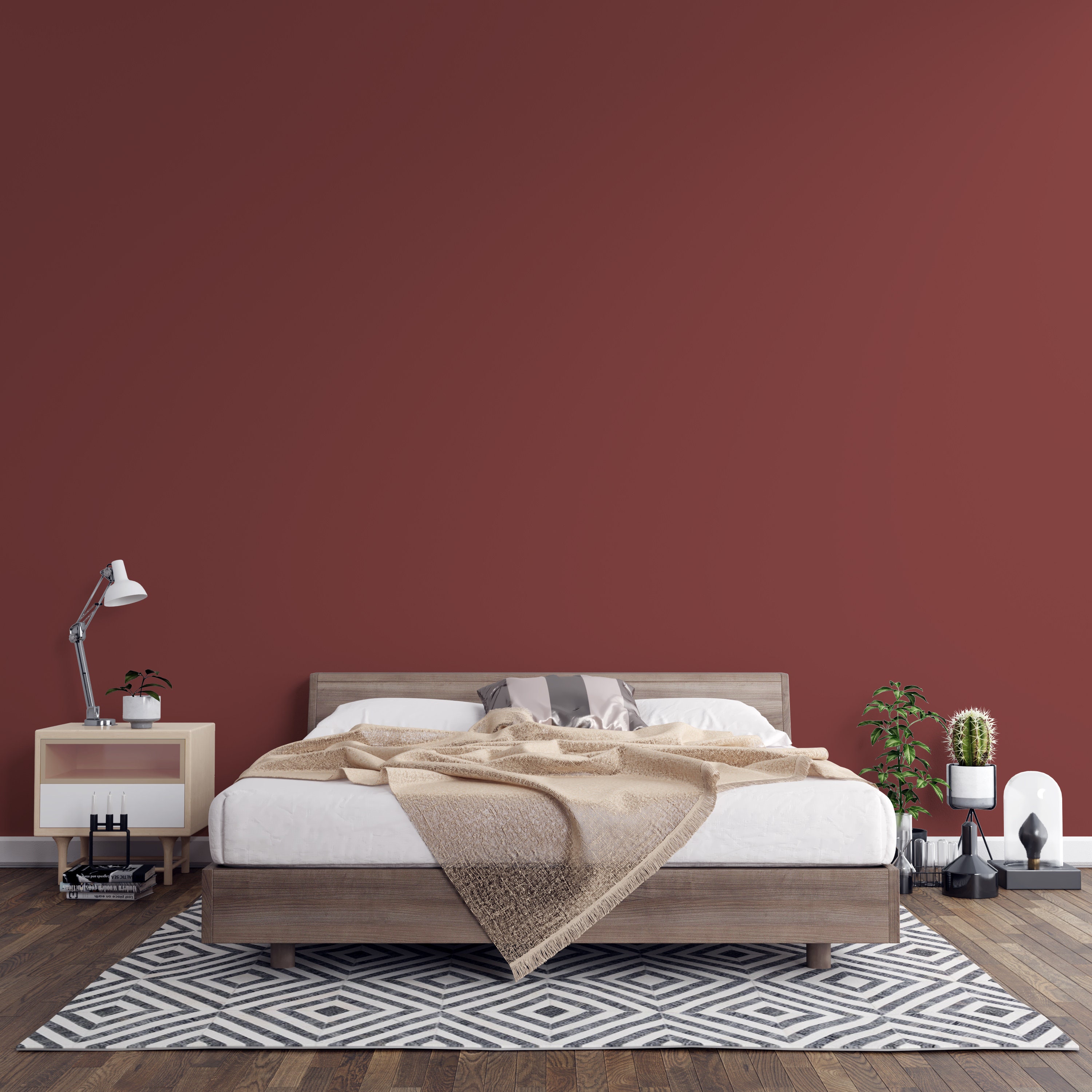 Peel And Stick Wallpaper Maroon solid color Home Decor | Etsy