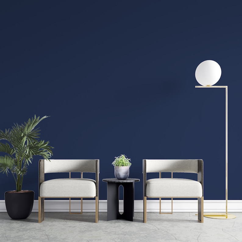 Peel and Stick Wallpaper Dark Blue Solid Color Wallpaper for Etsy Canada