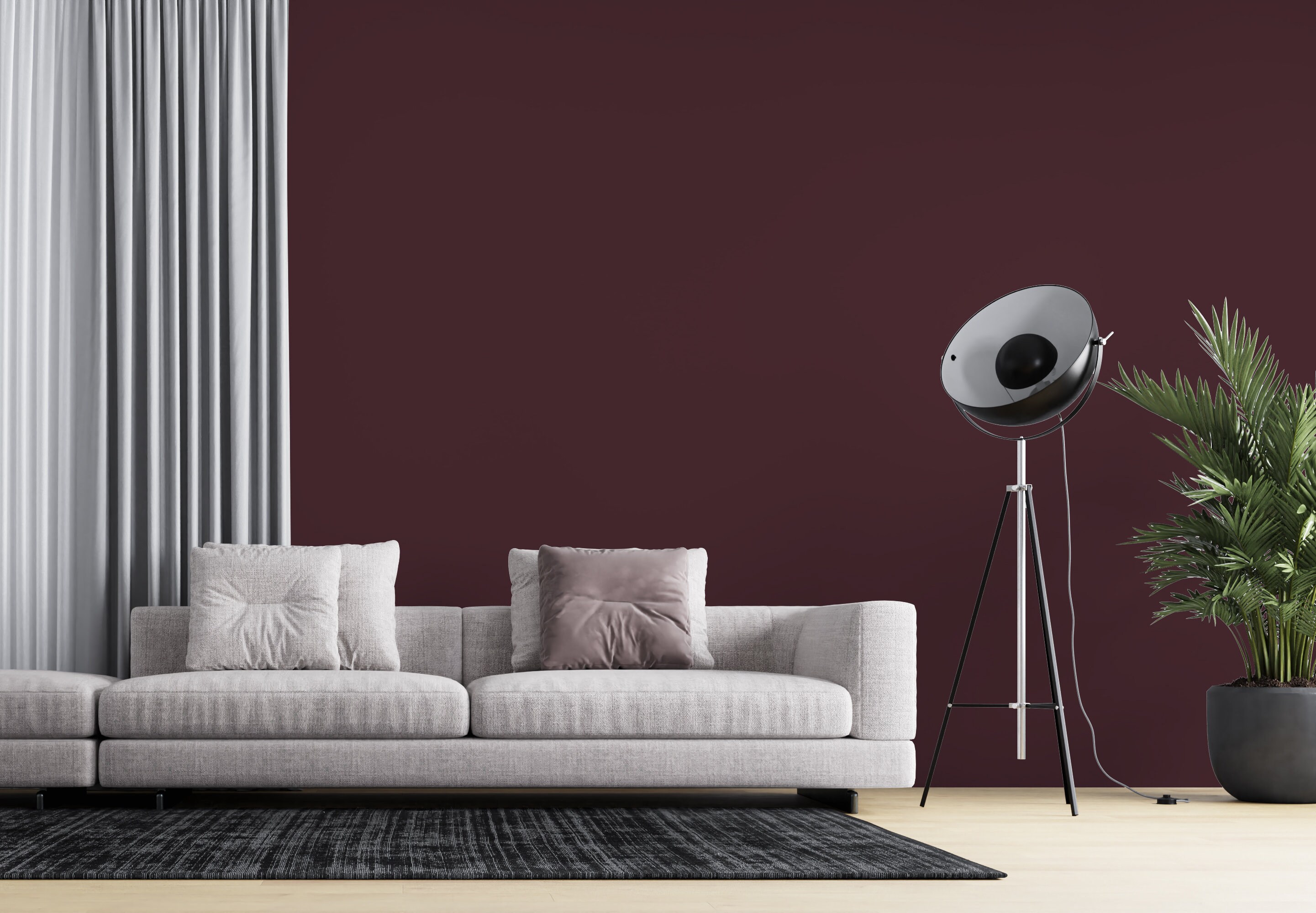 Peel and Stick Wallpaper Dark Red Solid Color Home Decor Etsy