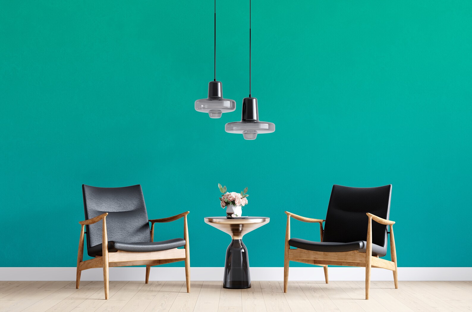 Peel and Stick Wallpaper Teal Color Gradient Teal Ombre - Etsy