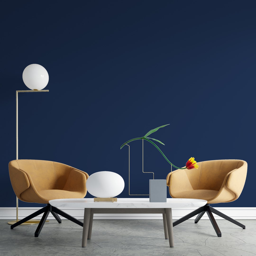 Navy Blue Wallpaper, Peel and Stick Wallpaper, Blue Solid Color