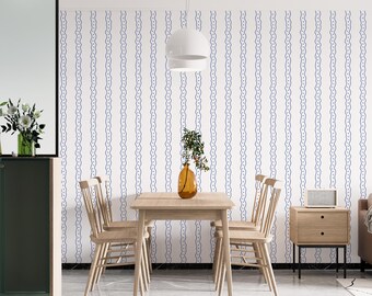 Blue Pattern Peel and Stick Wallpaper: Removable Home Decor