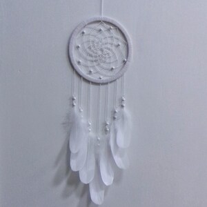 White boho dreamcatcher for kids Dreamcatcher crystals Minimalist decor aesthetic for nursery