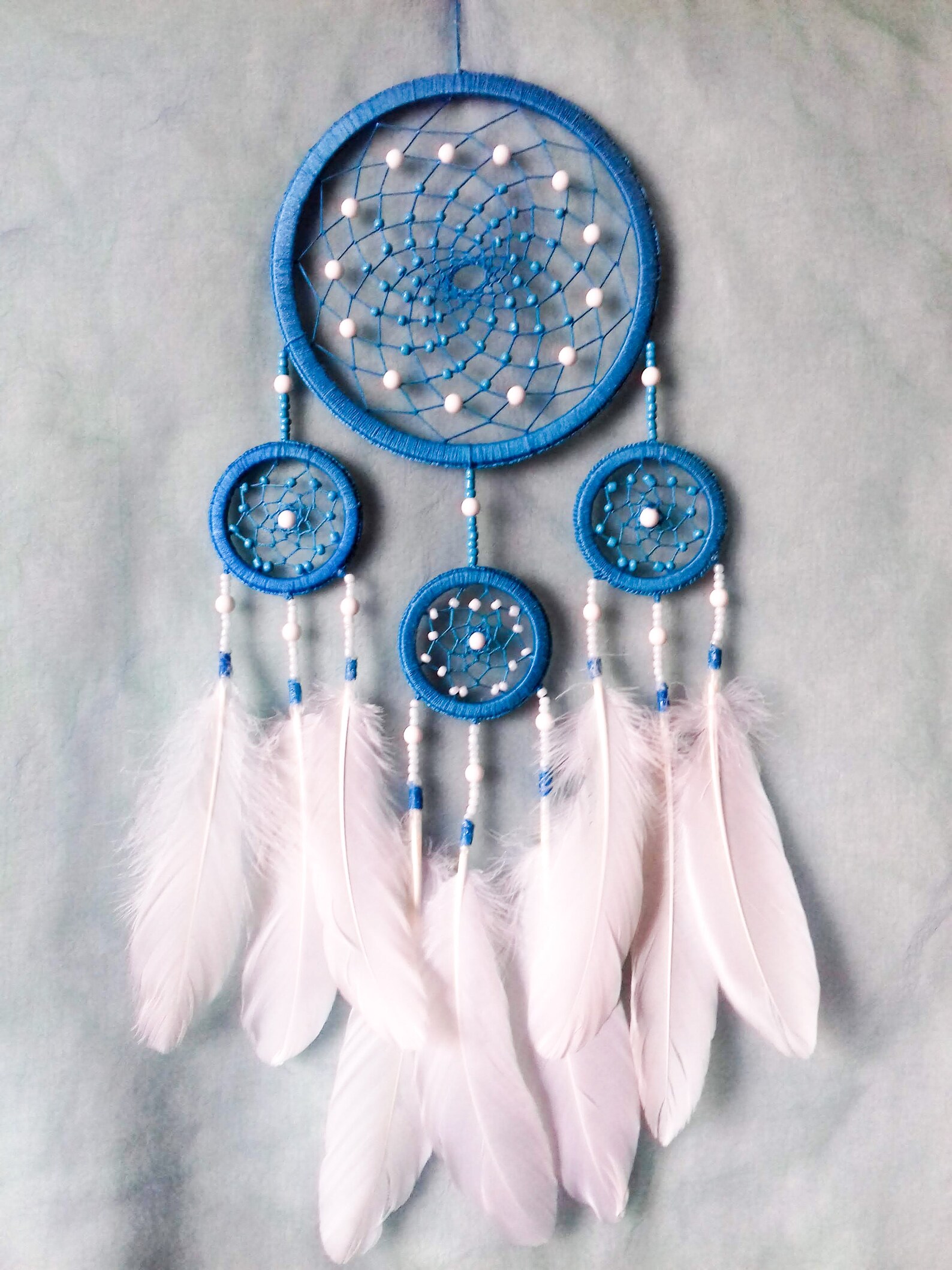 Teal dream catcher. Turquoise dream catcher. Big dream catcher | Etsy