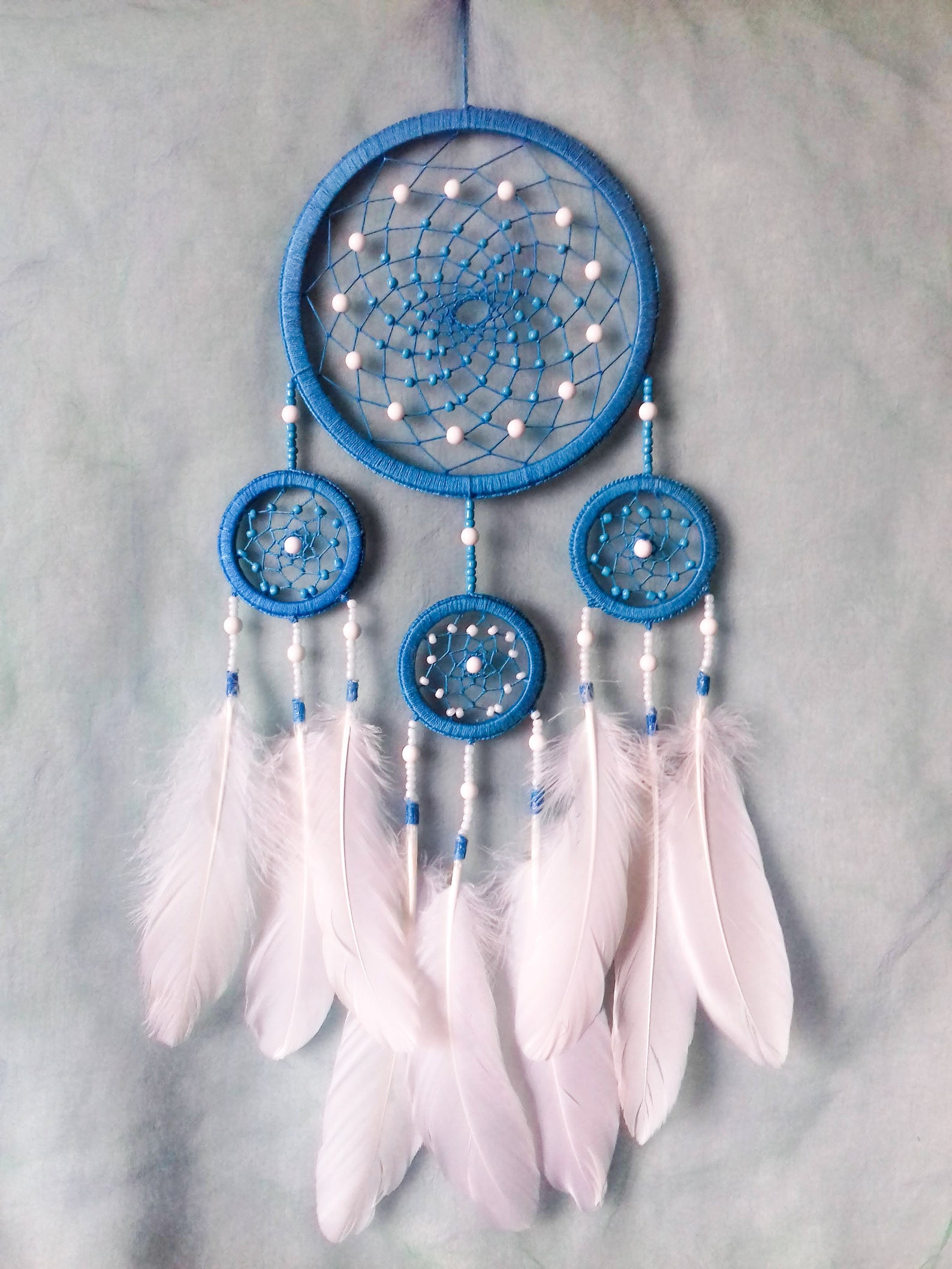 Teal dream catcher. Turquoise dream catcher. Big dream catcher | Etsy
