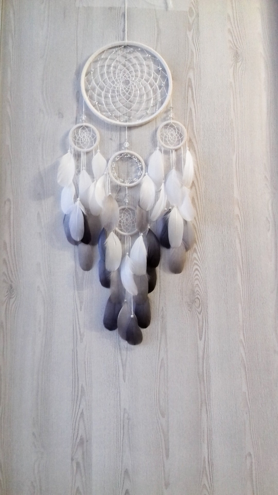 Large Dream Catcher Boho Wall Hanging Native. White Dream Catcher ...
