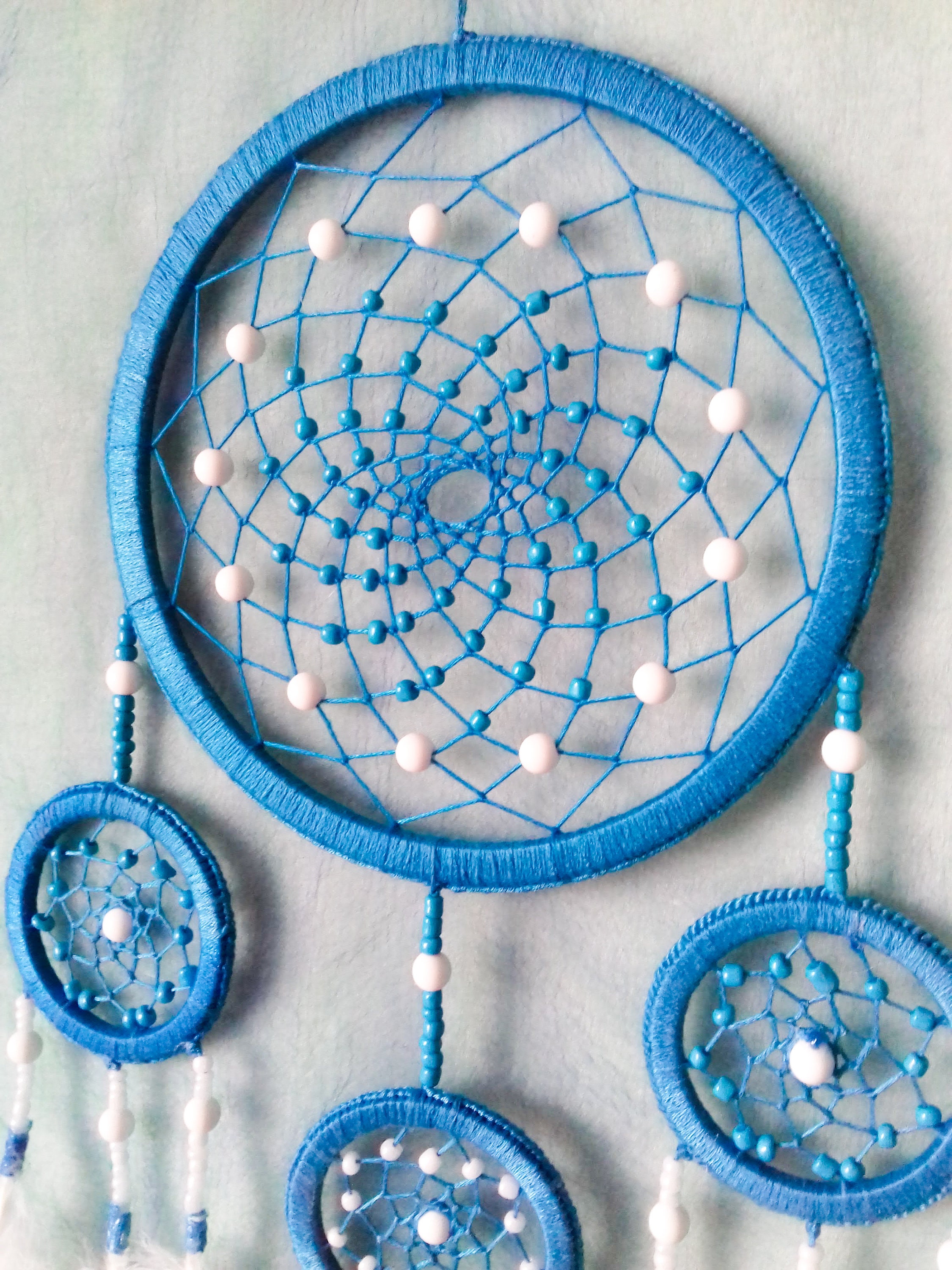 Teal dream catcher. Turquoise dream catcher. Big dream catcher Etsy