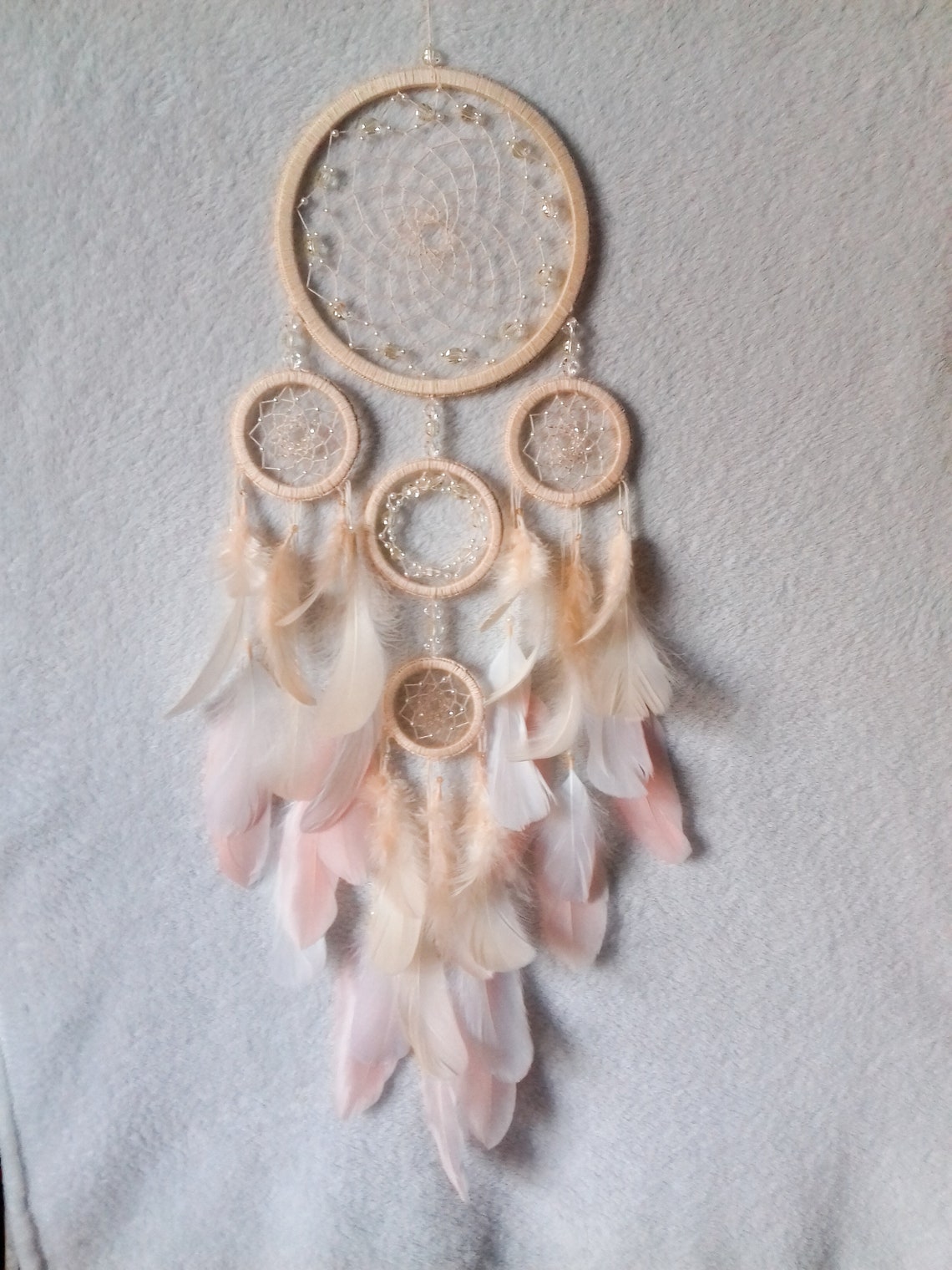 Cream Dream Catcher With Crystals. Big Dream Catcher Wall Etsy