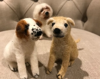 Custom Needle Felted Dog Portrait/Bespoke Pet/Dog Memorial/Custom Dog Portrait/Personalised Felted Dog