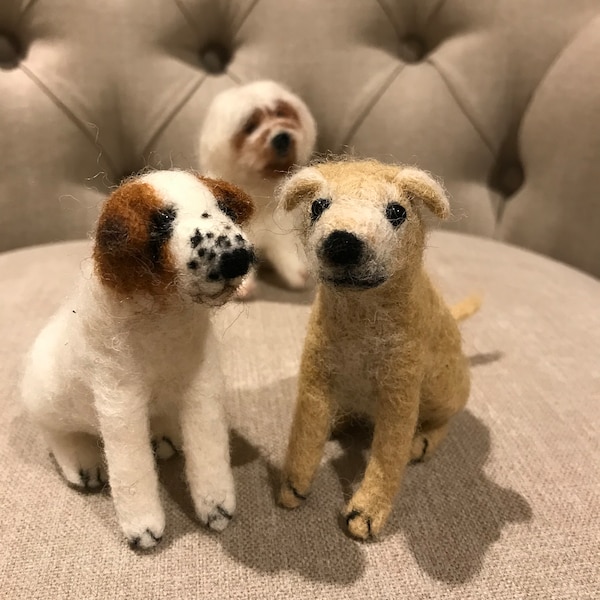 Custom Needle Felted Dog Portrait/Bespoke Pet/Dog Memorial/Custom Dog Portrait/Personalised Felted Dog