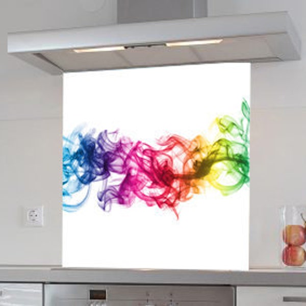 Colourful Smoke Digital Printed Glass Splashback.